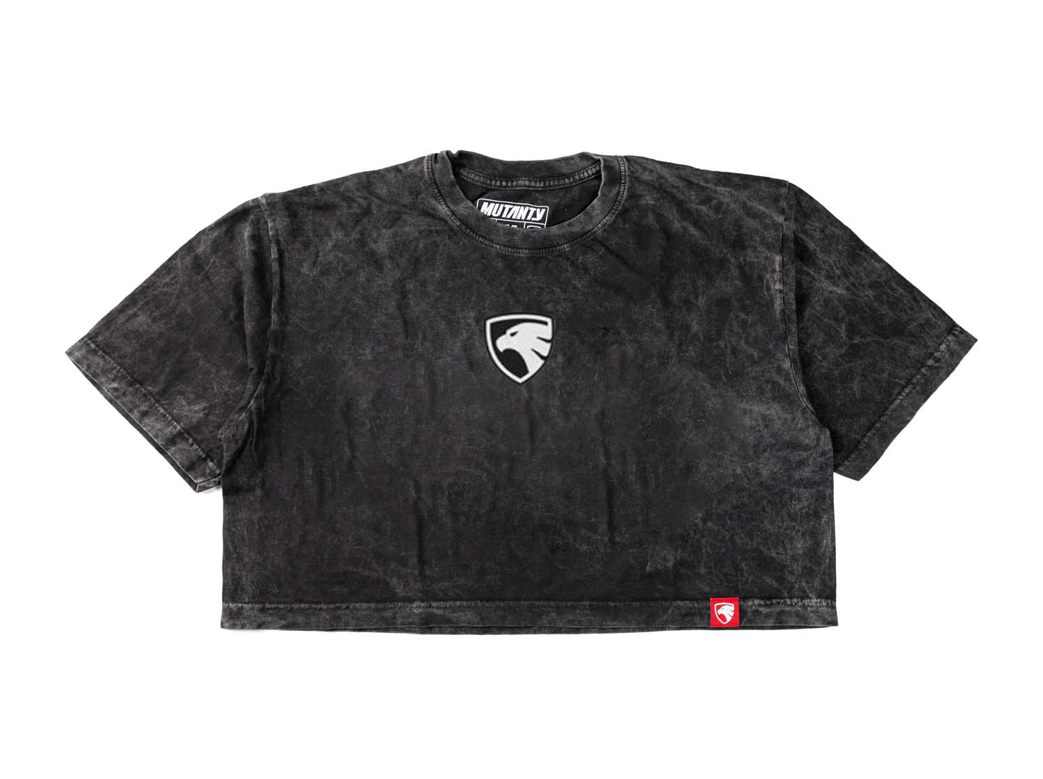 Crop Top Mujer Mutanty New Logo - Negro Acid Wash